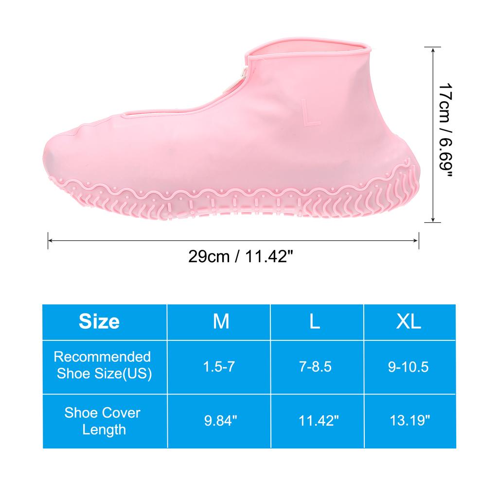 Silicone WaterProof Shoe Covers Zipper Shoe Protector  Reusable Non-Slip Rain Boot Overshoes Walking Shoes  for Men Women