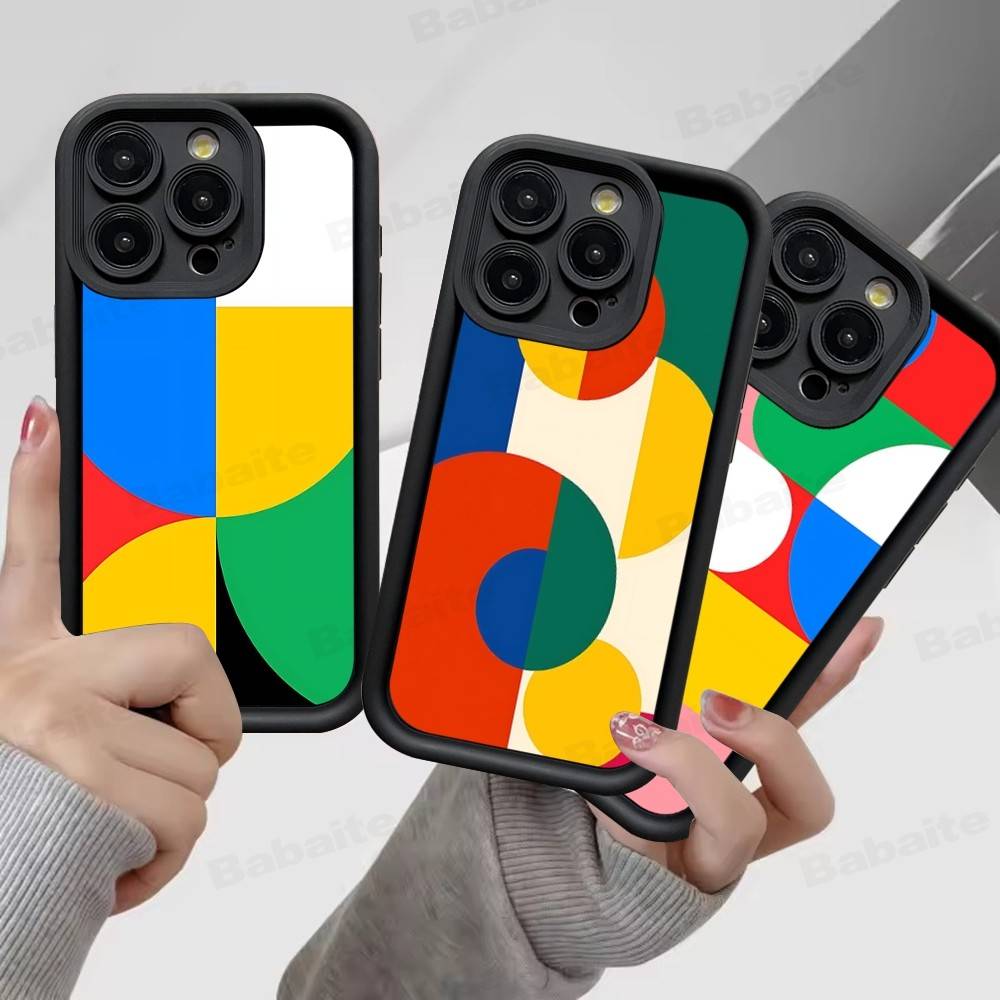 Geometric Bauhaus Art Phone Case For IPhone 16 15 14 Plus 13 12 11 17 Pro Max Pro Soft Cover