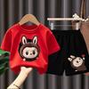 Children's LBB Short-sleeved T-shirt Top and Shorts Summer Boys' and Girls' Fashion Sets