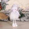 Party Decoration Christmas New Silver Silk Plush Standing Doll Window Snowman Decoration Gift