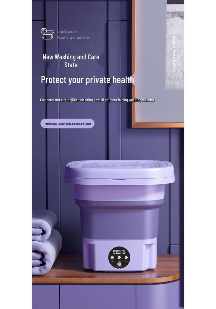 Compact Folding Mini Washing Machine for Dorms & Travel - Ideal for Underwear & Socks