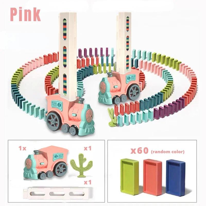 Automatischer Domino-Legezug Elektroauto Bausteine-Sets Kreative Spiele Intelligenz Lernorientiert DO-IT-YOURSELF Spielzeug Kindergeburtstagsgeschenk