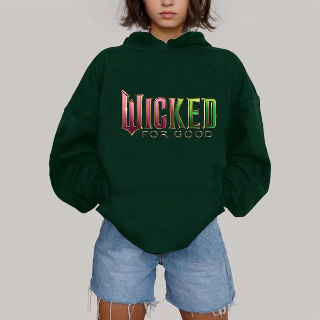 Damen Modisches Lässiges Kapuzen-Langarm-Sweatshirt mit Aufdruck