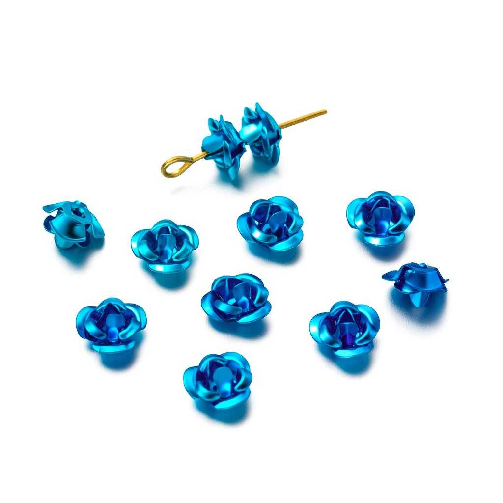 30/50pcs 7/9/11 mm Aluminum Flower Spacer Beads Colorful Loose Bead for Bracelet Earrings Jewelry Making Accessories