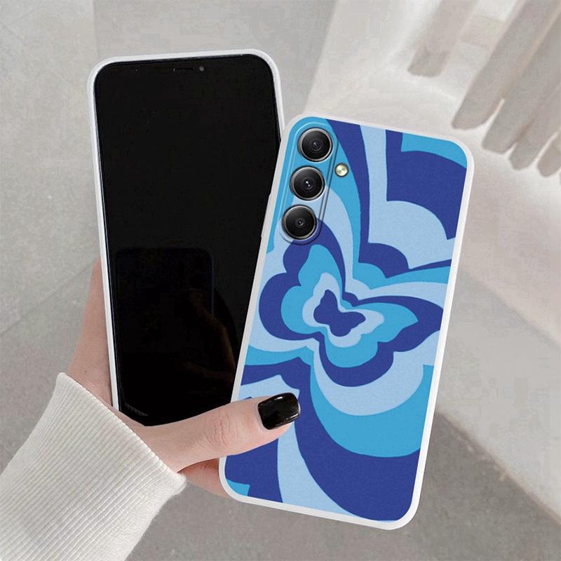 

Мягкий силиконовый чехол с рисунком бабочки для Xiaomi Redmi Note 13 14C Samsung A55 S24 A06 iPhone Huawei Honor Realme Camera Защитный противоударный чехол Redmi 10C белый