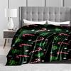 Festive Christmas Pattern Flannel Blanket for Bedroom, Living Room, Sofa, and Nap