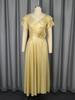 Women V Neck Elegant Maxi Dress with Butterfly Sleeve 3D Flower Waist Side Slit Perfect for Weddings Galas Showcasing Graceful Style