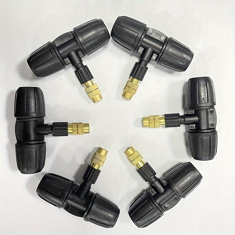 6PCS Sprayer Nozzles Irrigation Nozzle for 8/11 9/12 Water Hose Home Garden Irrigation Tee Misting Sprinkler for Lawns Plants Flower Vegetables