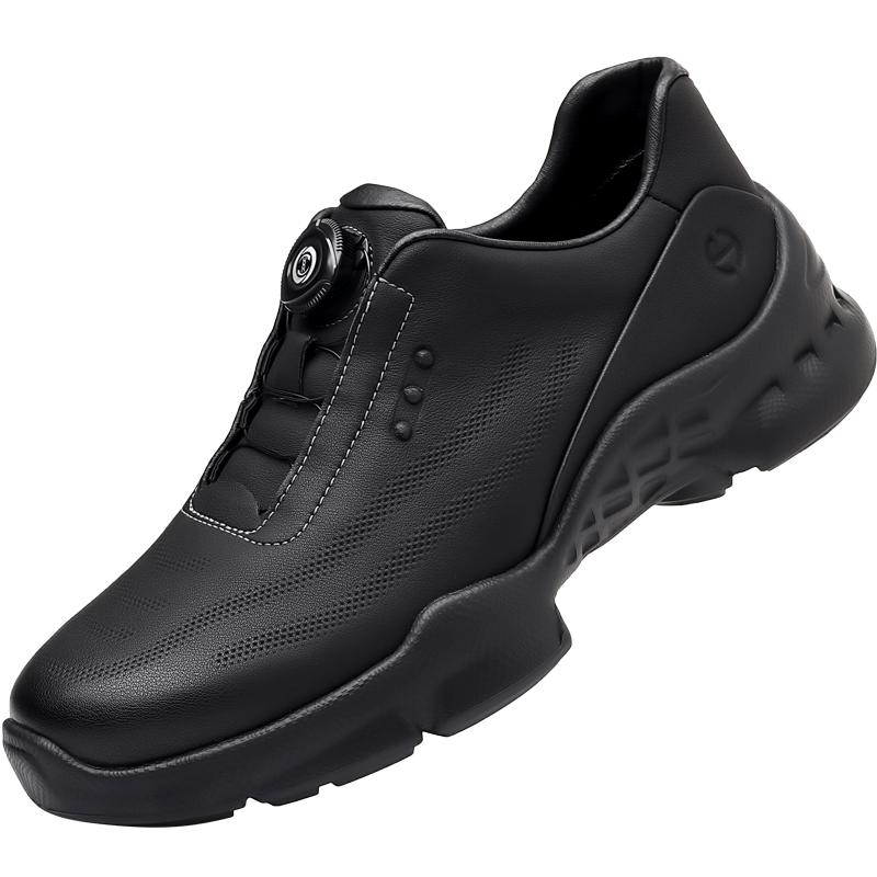 Fashion 2025 Spring Thick Soled Rotating Button Sports Sneakers Men's Mountaineering Shoes Outdoor Soft Soled Sports Shoes Black