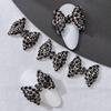 5 Stück lila Diamant-Nagelkunst-Zubehör mit großer Schleife für Nagelkunst-Kreationen