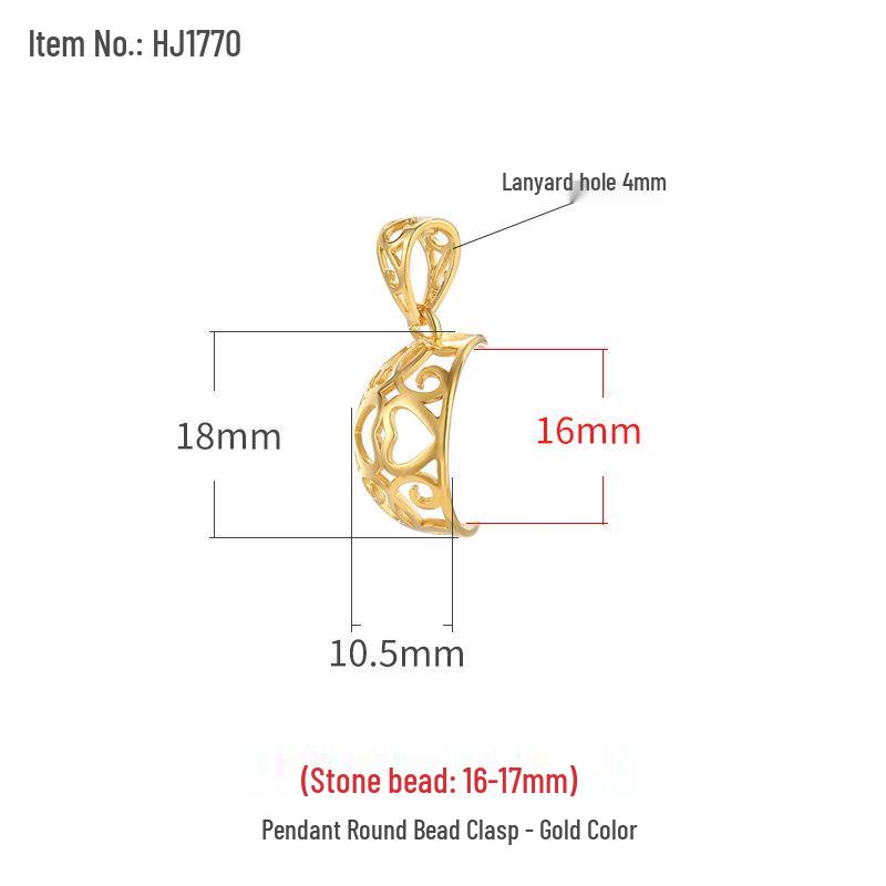 Gold-Plated Jade & Amber Clasp for DIY Pearl and Bead Necklaces