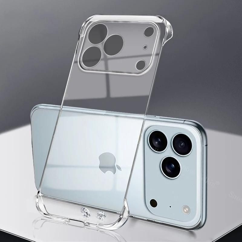 Hybrid Transparent Frameless Phone Case for IPhone 17 Pro Max 17 Air Ultra Thin Clear Hard PC Shockproof Back Cover Shell for iPhone 17