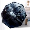 1pc Sturdy 8-Bone Auto Umbrella, Jack Skellington Nightmare Pastel Floral Blue Umbrella, Digital Printed, Foldable Umbrella for On-the-Go Outdoor Use