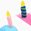 Party Candle Small Cake Dog Toy Pink Blue Soft Plush Birthday Cake Chew Pet Toy