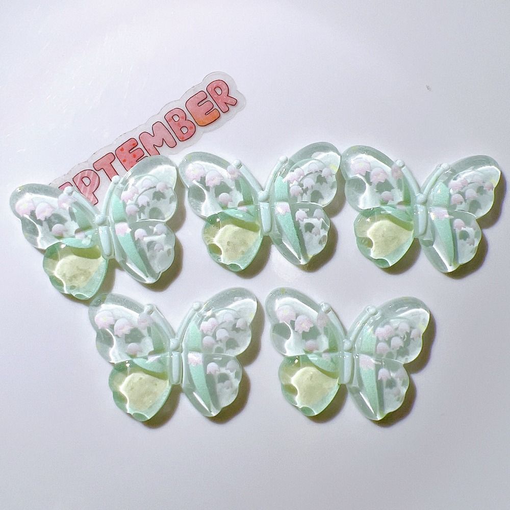 10Pcs Kawaii Butterfly Acrylic Patch Handmade Clothing Jewelry Decor DIY Hairpin Patches Stationery