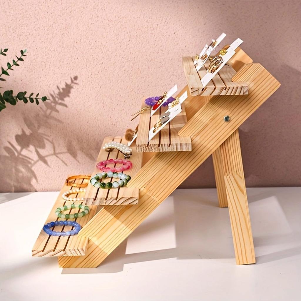 Wooden display rack, ear stud rack, perfume, jewelry, ear ring storage rack, desktop small commodity display rack