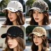 New Style Women's Vintage Distressed Baseball Cap Leopard Print Ripped Sun Hat Casual Streetwear Outdoor Cap
