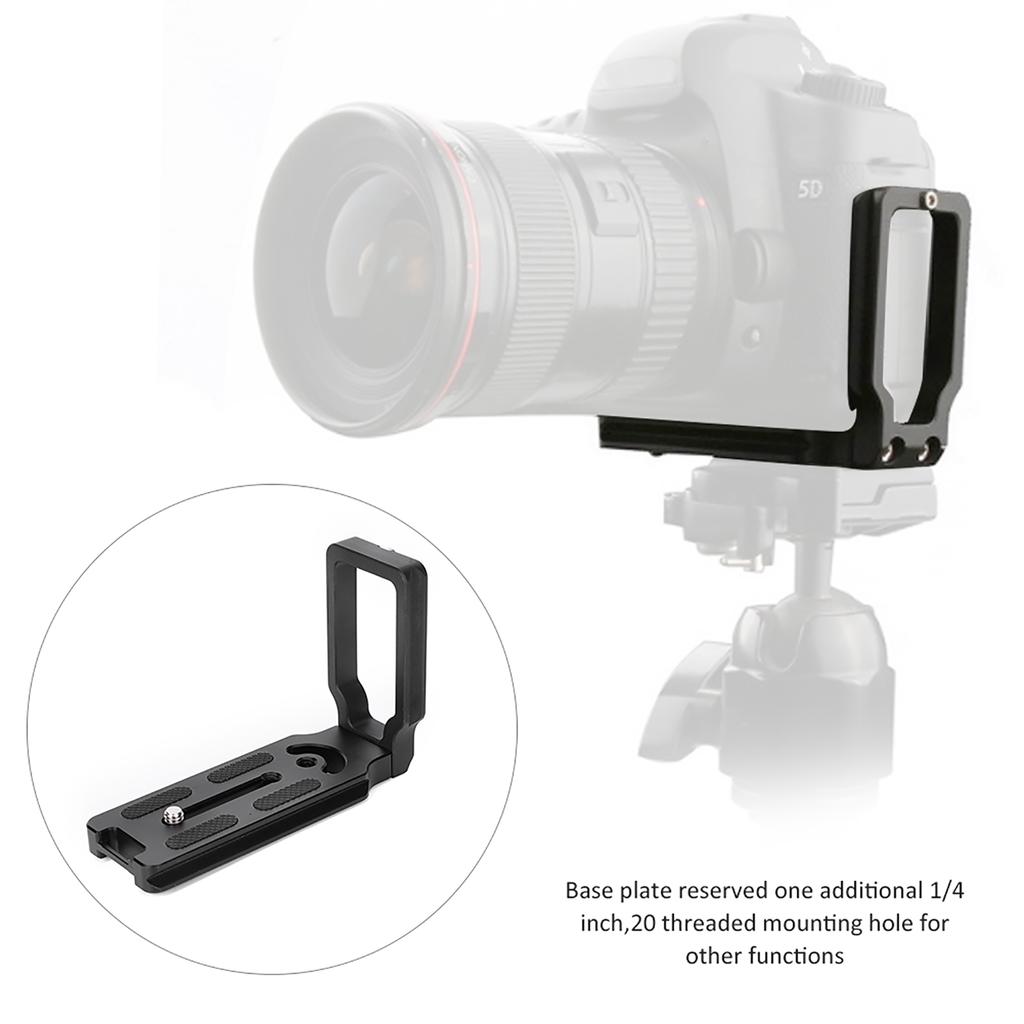 Black Aluminum Alloy Quick Release Plate Hand L Shape Bracket Accessory for Canon EOS 5D Mark II