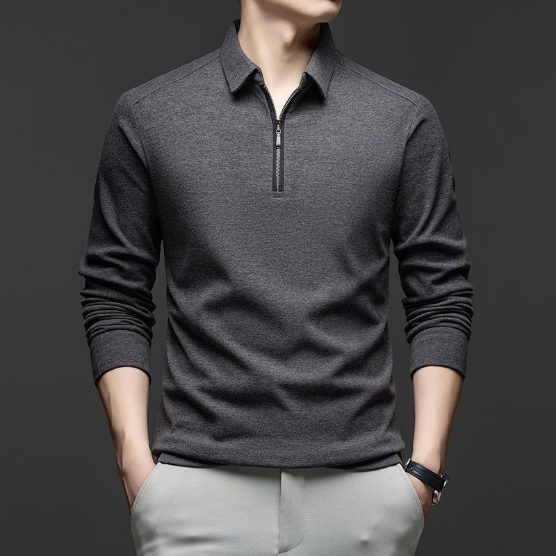 Men S Half Zip Long Sleeve Polo Shirt Casual Fashion Top