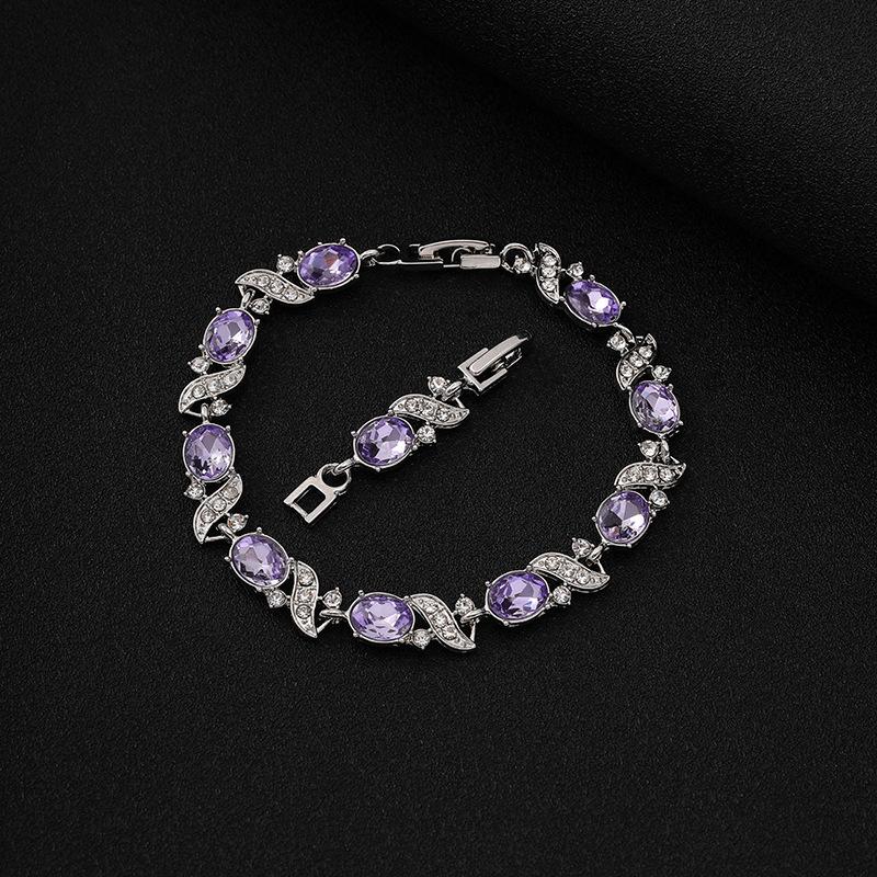 Europäisches und amerikanisches kreuzförmiges farbiges Schmuckstück Zirkon buntes Armband 11 Farben optional Damen