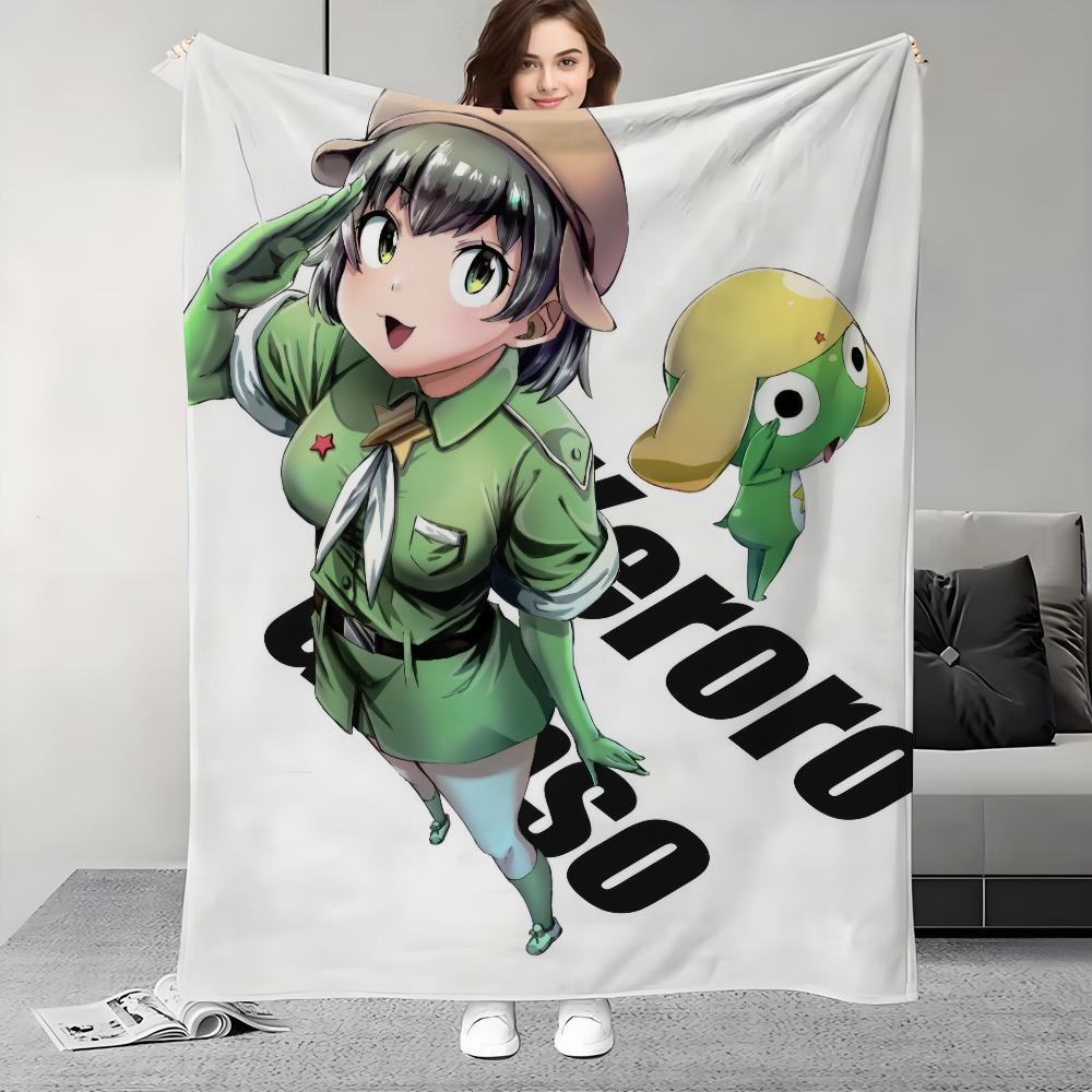 Funny Cartoon Keroro Gunsou Frog Blanket Design Lightweight  For Dorms, Naps, Living Room, Office,Sofa,All-Season
