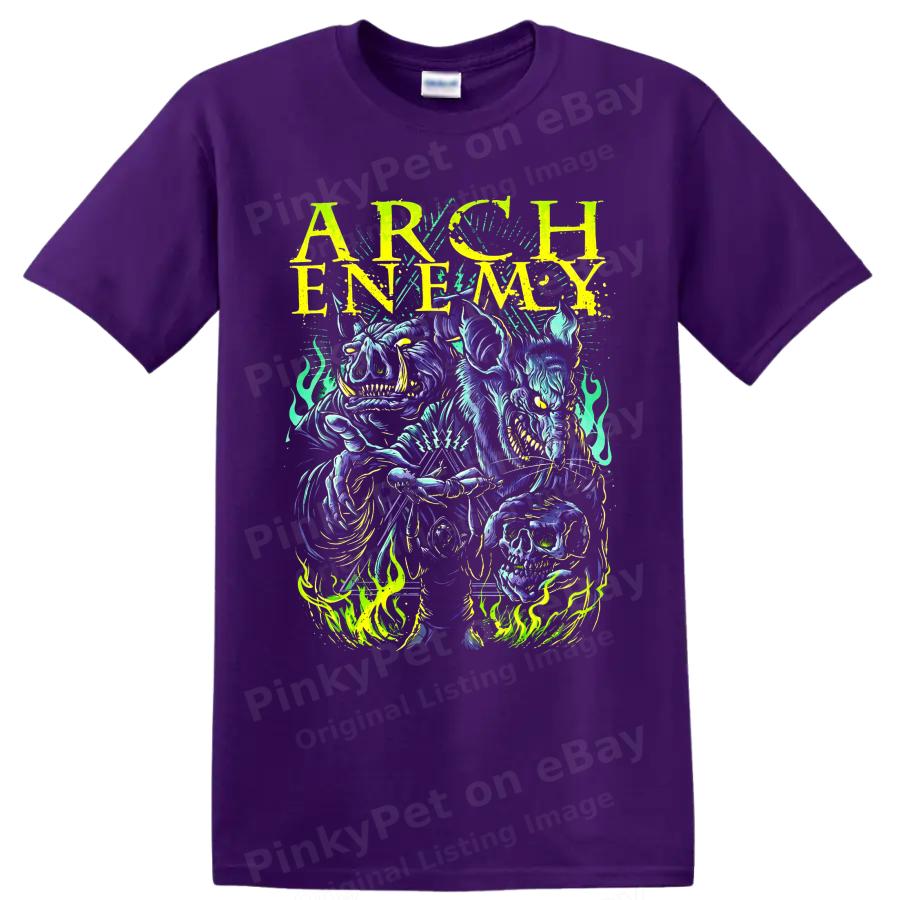 Arch Enemy Metalová Kapela Tričko Neonová Lebka Kostlivec Hororová Grafická Trička Dárek Umění