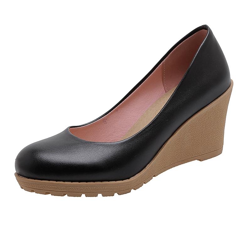 

Женские туфли-лодочки на танкетке, элегантные, удобные, черные, белые, телесные, на высоком каблуке, для вечеринки, свадьбы, офиса, женские, весна 2024 39 чёрный