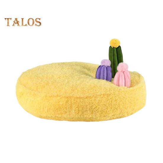 Mushroom Mat Pet Bed Dog Snuffle Mat with 3 Crinkle Mushrooms/Trees/Cactus for Treat Hiding Interactive Washable Soft Cushion Pet Toy for Small Cats