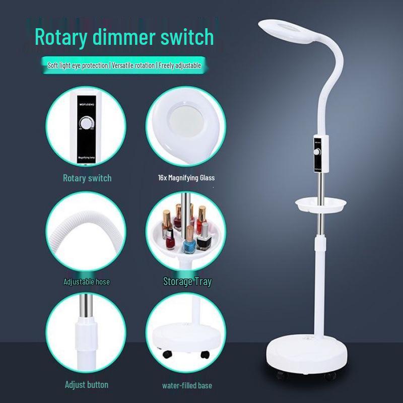 LED Eye-Friendly Tattoo & Nail Art Lamp: Desk & Floor Light for Cosmetic and Eyelash Extension