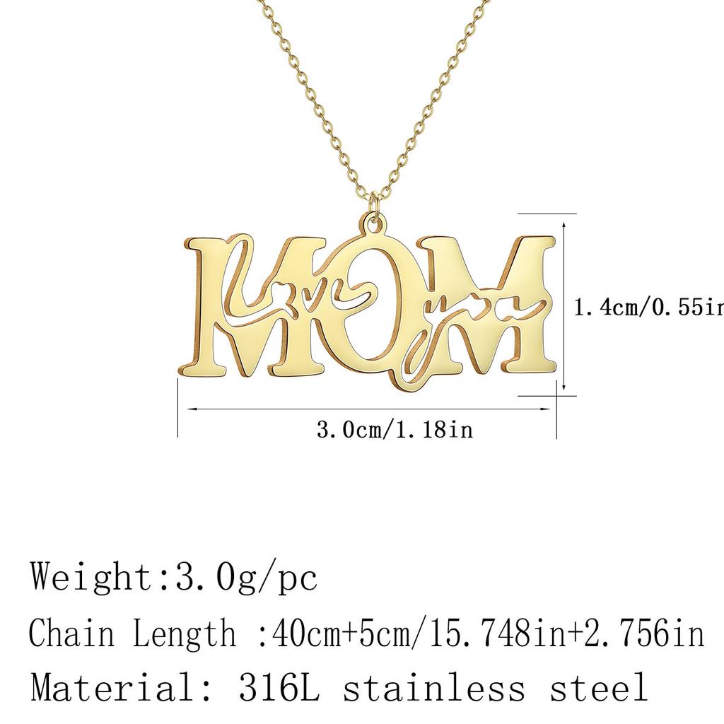 Mama Letter Pendant Necklace For Women Mom Mother's Day Clavicle Chain Choker Stainless Steel Jewelry Minimal Gift