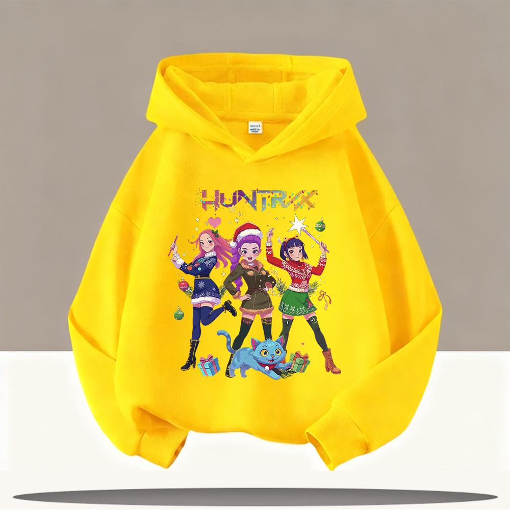 KPop Demon Hunters Autumn Kids Hoodie Cartoon Character Boys Girls Casual Christmas Present Comfy Hoodie