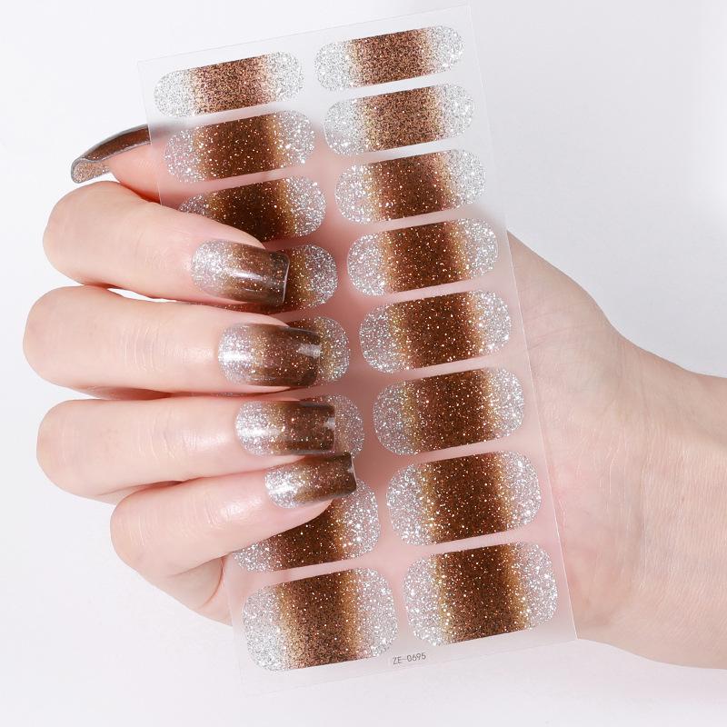 2025 Koreanische Farbverlauf Glitzer Katzenaugen Nagelkunst Aufkleber - Wasserdicht