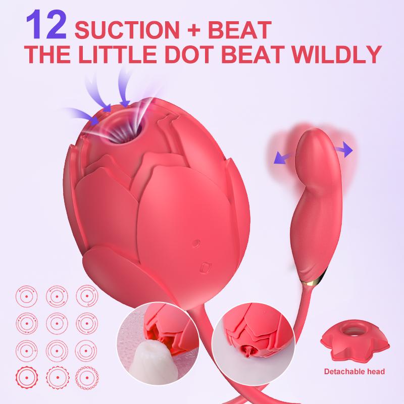 Rose Dildo Vibrator for Women Nipple Clitoris Stimulator G Spot Anal Vibrator Tongue Licking Vibrating Egg Sex Toys Masturbator