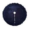 Velvet Christmas Tree Skirt 48 Inch Ruffled Holiday Tree Skirt Rustic Xmas Tree Decoration Soft Festive Tree Apron for Cozy Celebrations
