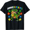 Embrace Differences Dinosaur Autism Awareness Graphic Tee Soft Cotton Casual Crewneck T-Shirt