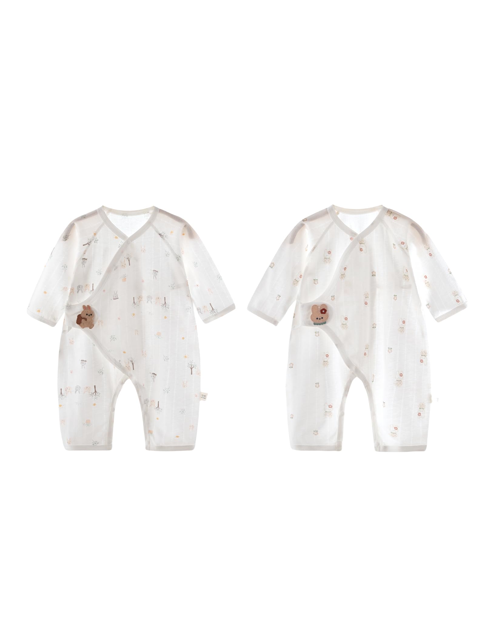 

HAYAHARU Baby Summer Lightweight Set of Baby Newborn Clothes for Girls and Cute Animal Baby Shower Gift Rompers, Coveralls, 2, 100% Cotton, Clothes,