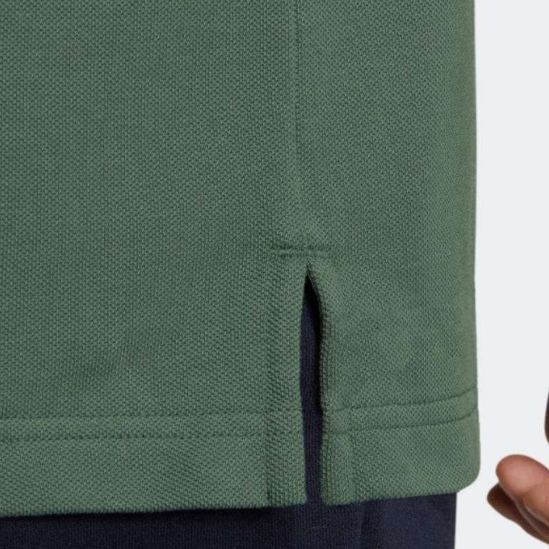 Adidas Color Block Striped Polo Shirt Men Tops Oxidized-Green HZ7043-1