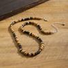 Brown and Black Small Beaded Chain Necklace Men Trendy Wood Beads Short Choker Necklace Collar on Neck 2023 Fashion Jewelry Male