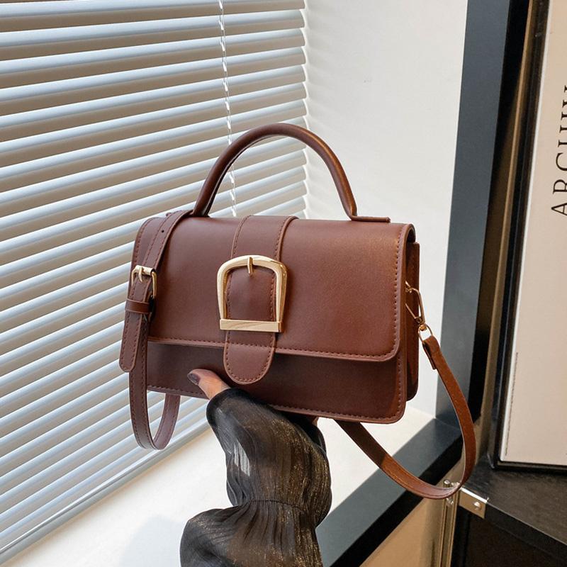 Genți de mână pentru femei, culoare solidă, la modă, cu mâner superior, pentru utilizare zilnică, casual, versatil, pătrat, crossbody, geantă de mână mică pentru femei