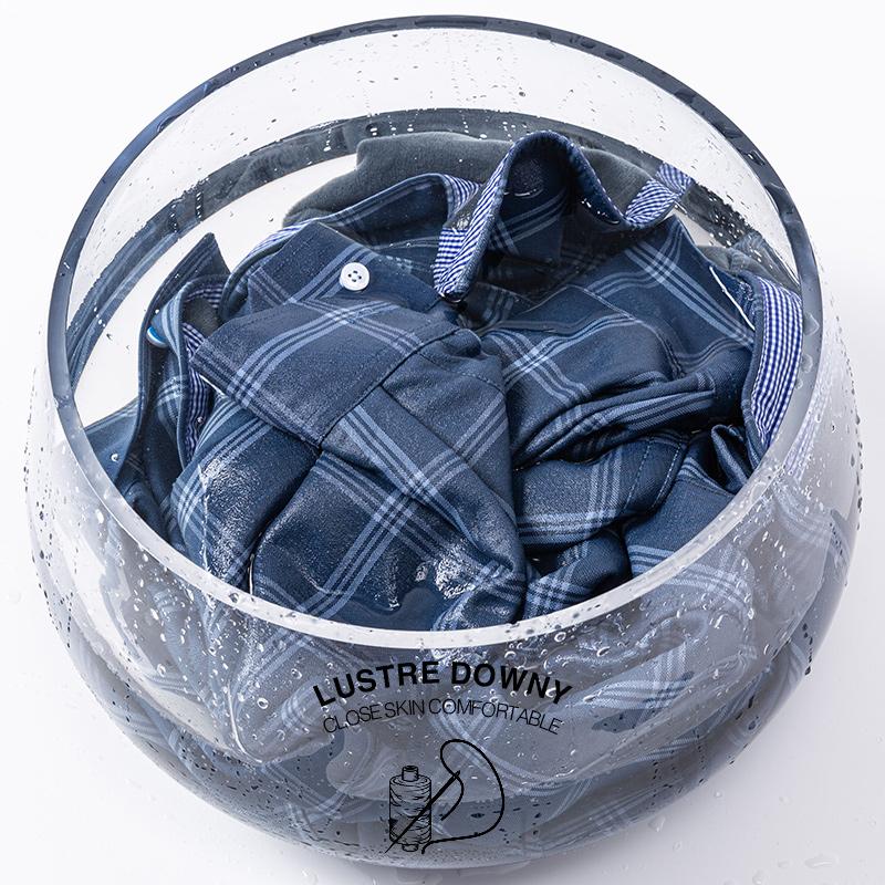 Winter Cotton Oxford Casual Shirts Striped  Plaid Business Men Long Sleeve Warm Shirt 2 Layers