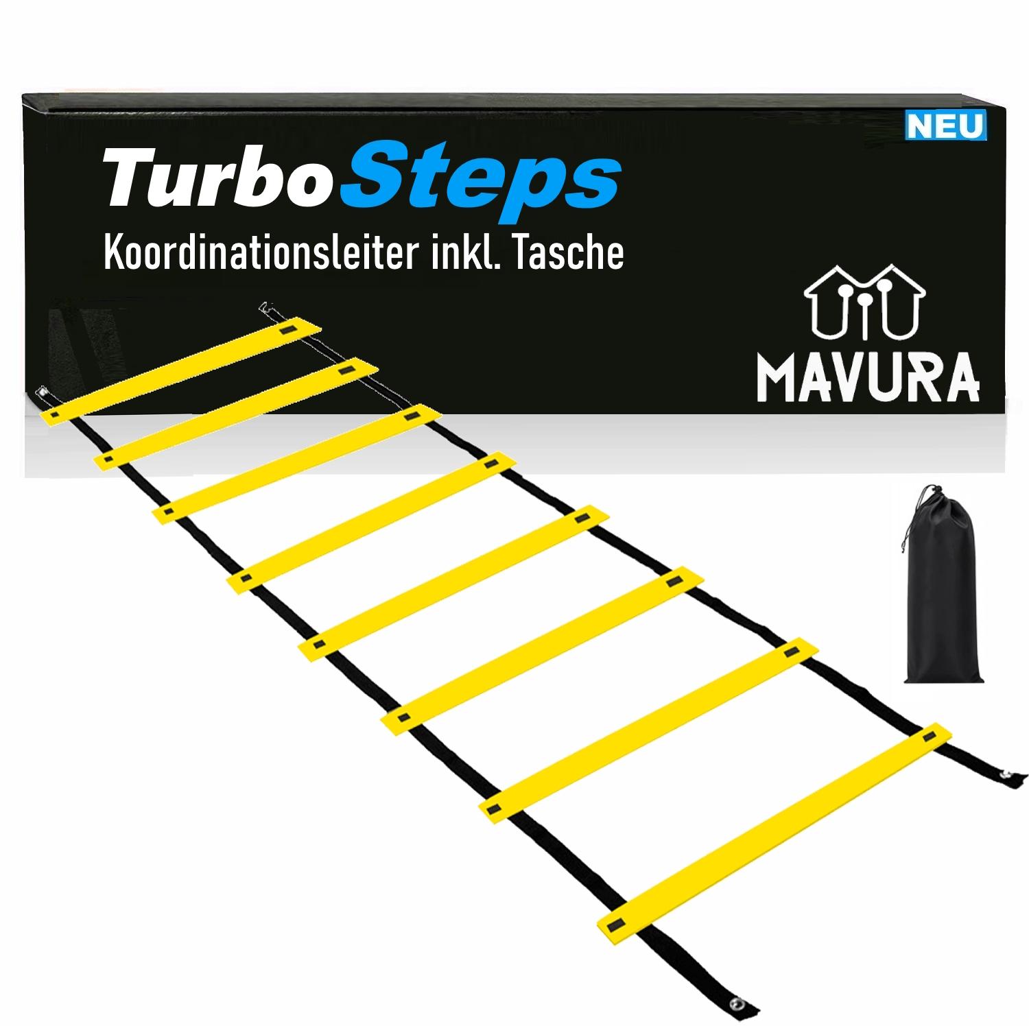 

TurboSteps Profi Координаційна драбина Тренувальна драбина Футбол Спортсмени з сумкою