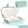 Portable PU Jewelry Box for Earrings, Necklaces, and Rings