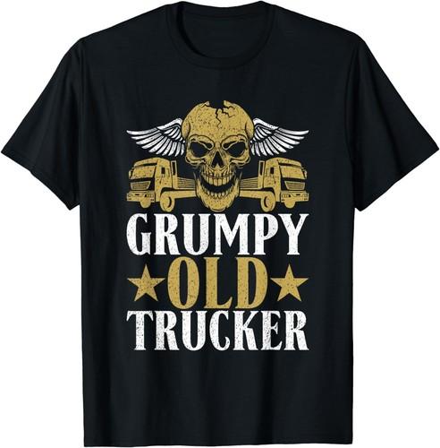 NEW LIMITED Skull Grumpy Old Trucker Truck Driver T-Shirt S разноцветный