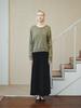 Reply Wool Long Knit Skirt_Black