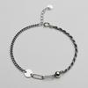 [As Little] Chain Silver Bracelet Mixed Silver 925 Rope Curb Link Fashion