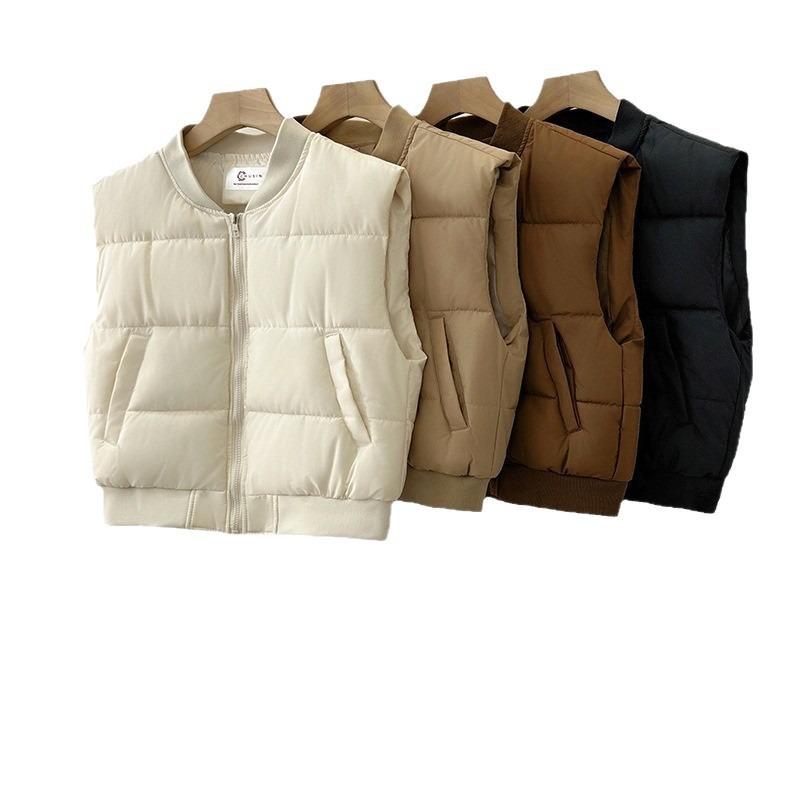 New short cotton-padded vest women's fashion baseball collar versatile and thin vest jacket tide