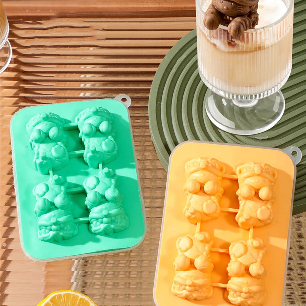 Food Grade Silicone Ice Tray Hanging Cup Lion Shape Ice Mold Reusable Ice Maker for Soup Freezers Wine Juice Enduring