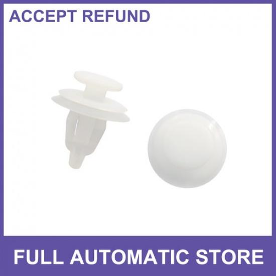 100Pcs 8mm Hole Plastic Push in Rivet Interior Trim Panel Door Clips White