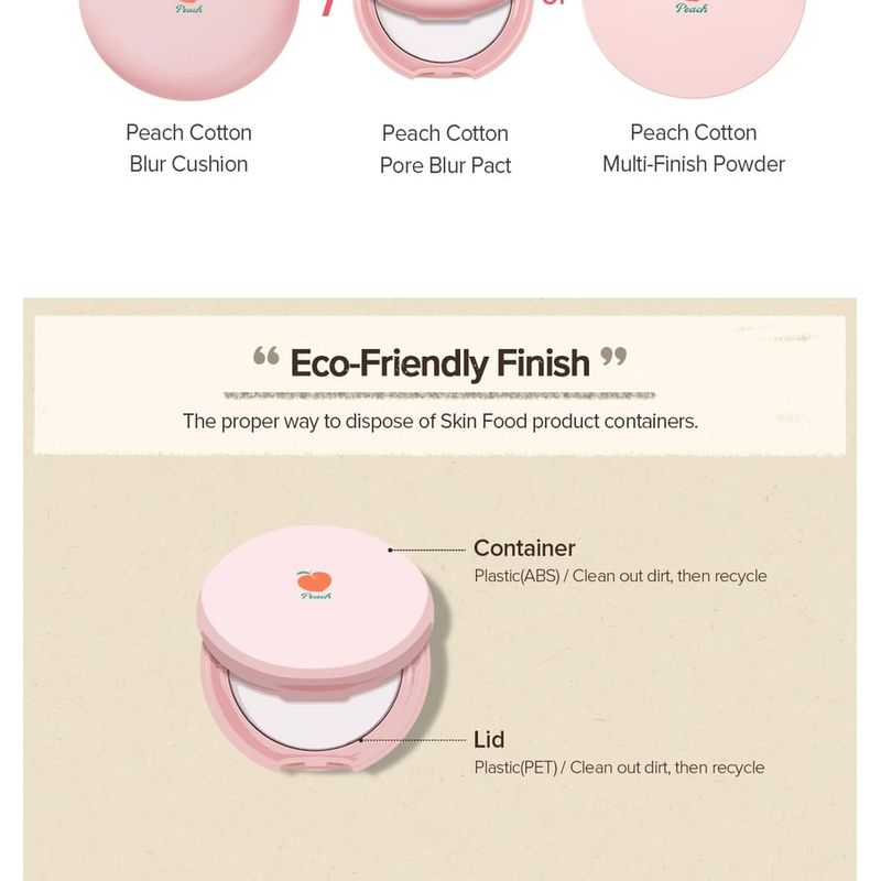 SKINFOOD - Peach Cotton Pore Blur Pact