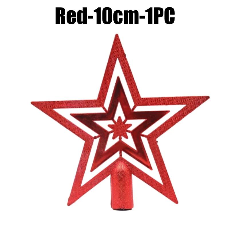 Weihnachts Pentagramm Stern Baumspitze Kunststoff Ornamente für Feierparty Neujahr Haus Dekorationen
